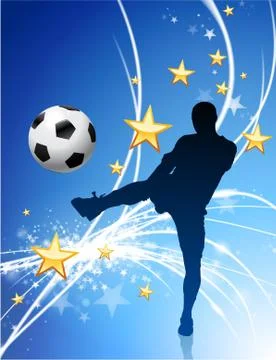 Soccer Player on Abstract Modern Light Background Stock Illustration