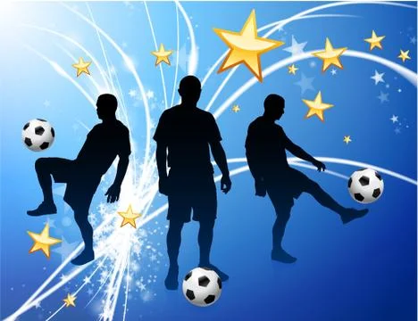 Soccer Player on Abstract Modern Light Background Stock Illustration