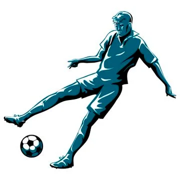 Soccer player in action Stock Illustration