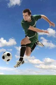 Soccer player in action Stock Photos