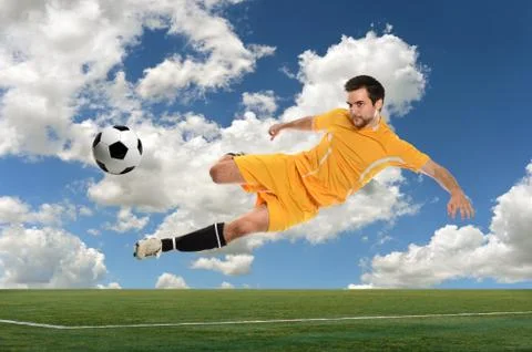 Soccer Player in Action Stock Photos