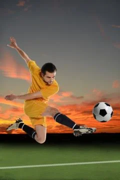 Soccer Player in Action Stock Photos