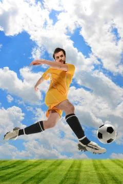 Soccer Player in Action Stock Photos