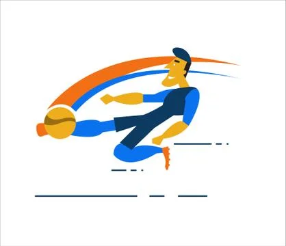 Soccer player in action on stadium. Free Stock Illustration