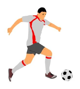 Soccer player with ball in action vector illustration Иллюстрация