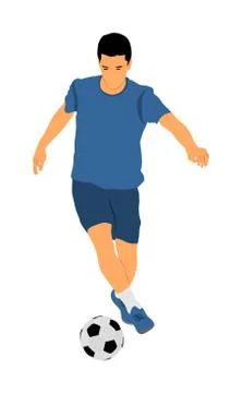 Soccer player with ball in action vector illustration 스톡 일러스트