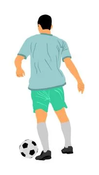 Soccer player with ball in action vector illustration Stock Illustration