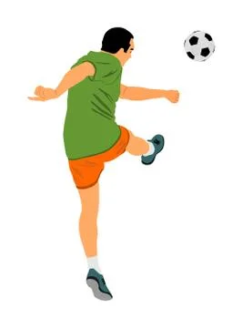 Soccer player with ball in action vector illustration Illustrazione stock