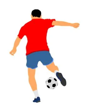 Soccer player with ball in action vector illustration Stock Illustration