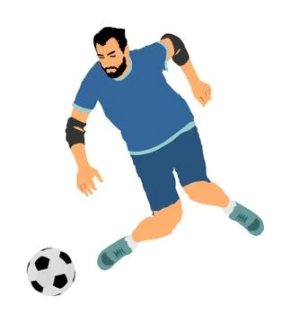 Soccer player with ball in action vector illustration Stock Illustration