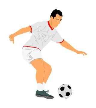 Soccer player with ball in action vector illustration Illustrazione stock