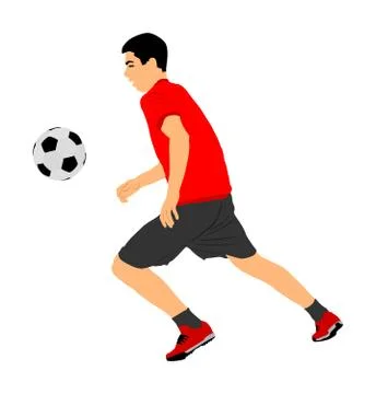 Soccer player with ball in action vector illustration Иллюстрация