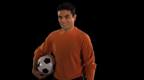 Soccer Player with Ball Stock Footage 1042545