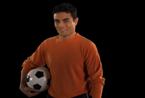 Soccer Player with Ball Stock Footage 1106609