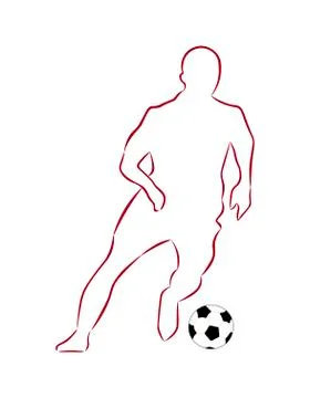 Soccer player with a ball Stock Illustration