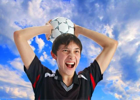 Soccer player with ball Stock Photos