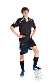 Soccer player with ball Stock Photos