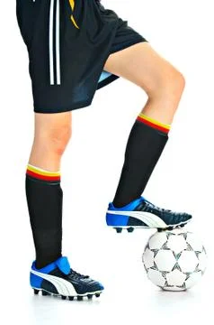 Soccer player with ball Stock Photos