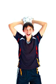 Soccer player with ball Stock Photos