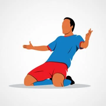 Soccer player celebrating Illustrazione stock