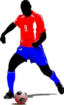 Soccer player. Colored Vector illustration for designers Stock Illustration