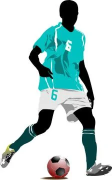 Soccer player. Colored Vector illustration for designers Stock Illustration