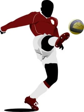 Soccer player. Colored Vector illustration for designers Stock Illustration