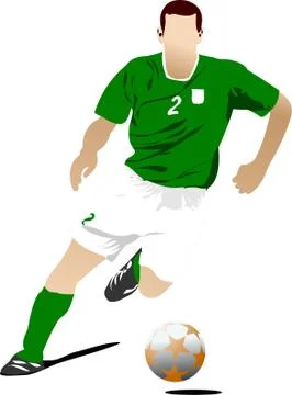 Soccer player. Colored Vector illustration for designers Stock Illustration