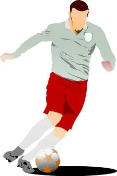 Soccer player. Colored Vector illustration for designers Stock Illustration