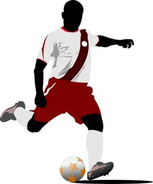 Soccer player. Colored Vector illustration for designers Illustrazione stock
