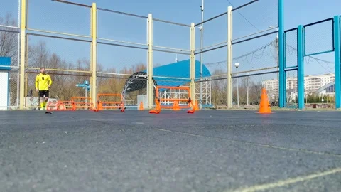 Soccer Player Doing Dynamic Warm Up For Football/Soccer Training Stock Footage 152281937