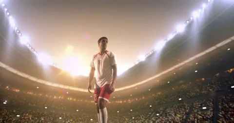 Soccer player in dramatic play during a soccer game Stock Footage 77552833