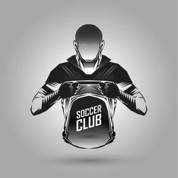 Soccer player emblems Stock Illustration