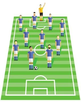 Soccer player on the field Stock Illustration