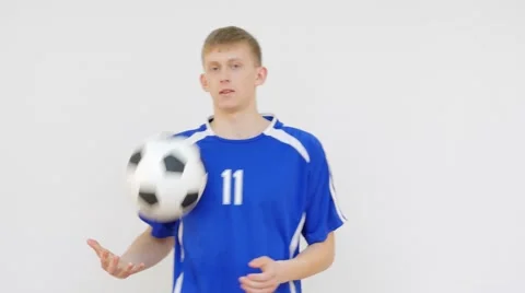 Soccer Player Flipping a Ball Stock Footage 66418940