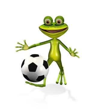 Soccer player frog Stock Illustration