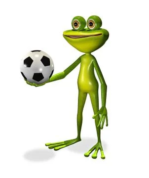 Soccer player frog Stock Illustration