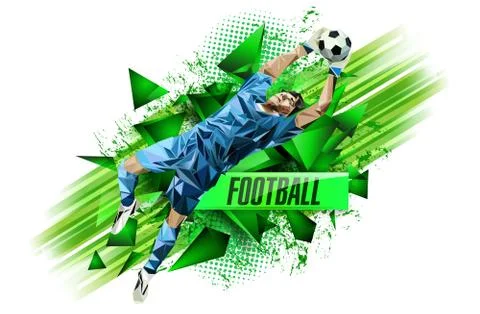 Soccer player with a graphic trail Stock Illustration