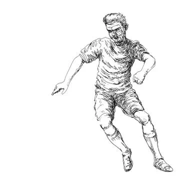 Soccer Player Hand drawn Vector Illustration Stock Illustration