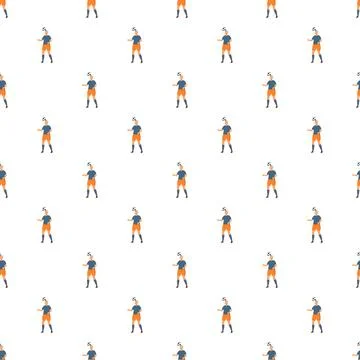 Soccer player heading ball repeating pattern background Illustrazione stock