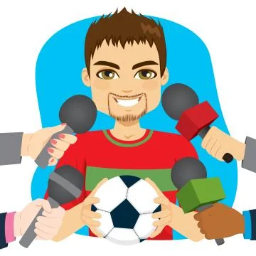 Soccer Player Interview Stock Illustration