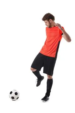 Soccer player isolated on white Stock Photos