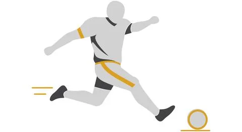 Soccer Player Kicking Ball Dynamic Stock Illustration