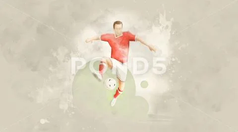 Soccer Player Kicking Ball Stock Illustration