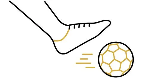 Soccer Player Kicking Ball Line Art Stock Illustration