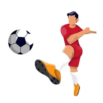 Soccer player kicking ball vector design Stock Illustration