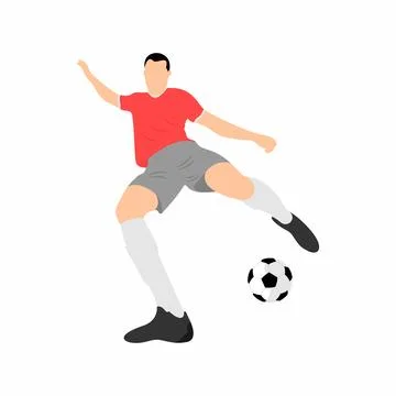Soccer Player Kicking a Ball Vector Illustrations. Player Soccer football s.. Stock Illustration