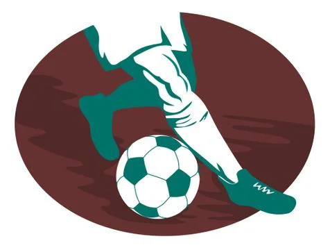 Soccer player kicking Stock Illustration