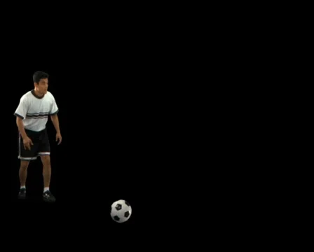 Soccer Player kicking to side Stock Footage 754464