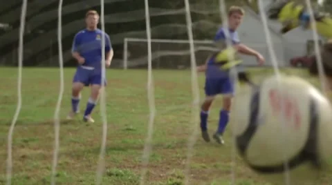 Soccer Player Make a Goal Stock Footage